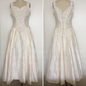 Silk Beaded Pearl Wedding/Prom/Party Dress